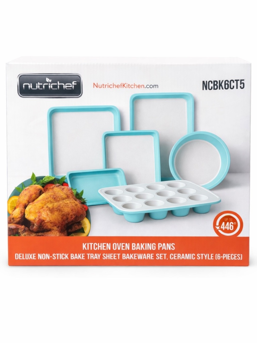 Brand new NutriChef 6-piece kitchen oven baking pan set